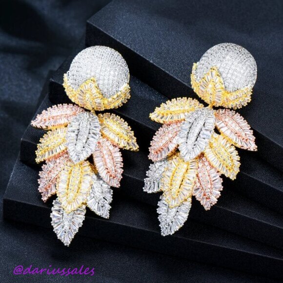 Missvikki Jewelry - Missvikki Luxury Big Drop Pendant Earrings For Women Bridal Wedding